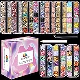 EBANKU Nail Art Strass Kit Multi Design Zubehör mit 1 Pinzetten 1 Stück Wachsstifte Deko Diamanten...