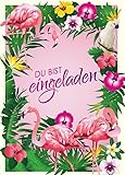 Edition Colibri 10-er Set FLAMINGO-PARTY Einladungskarten zum Kindergeburtstag oder...