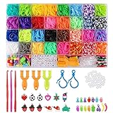 Beihre Loom Bänder Set, 2500+ Bunte Gummibänder Kit,DIY Armbänder Selber Machen mit Perlen Haken...