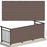 Balkonverkleidung Balkon 60 x 300 cm HDPE Balkonbespannung mit Kabelbinder Atmungsaktiv...
