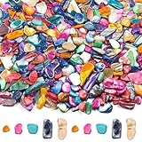 Mosaik steine,Bunte Glasmosaikfliesen, 155g Bunte Kristall-Mosaik-Fliesen Muscheln Mit Box, Muscheln...
