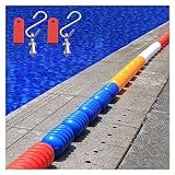 TUOYIBO Professionelle Schwimmbahn-Trennleine – 2 m, 6 m, 8 m, 10 m, 15 m, 20 m, 25 m, schwimmende...