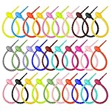 Gativs Colorful-Silikon Krawatten 30 Stück Rouladen Silikonbänder Silikon Kabelbinder Bunte...