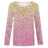 Langarm Mädchen Pailletten Bedruckter Pullover Kinder Rundhals Shirt Einfarbig Langärmeliges...