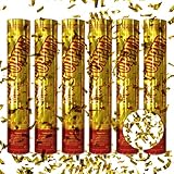 6 Stück Konfettikanonen Gold, 40cm Konfettikanone Hochzeit Konfetti Popper Papier 5-8 Meter...