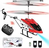 Joellfuner RC Hubschrauber, Ferngesteuerter Helikopter mit LED, Schwebefunktion, Rot