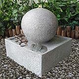 AMUR Gartenbrunnen Brunnen Zierbrunnen Zimmerbrunnen Brunnen MODERN lichtgrau mit LED-Licht 230V...