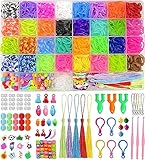 Nestling 2500+ Loom Bänder Set, 40 Rastern Bunte Gummibänder Kit für Armbänder, Loops Gummis...