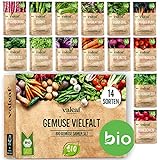 BIO Gemüse Samen Set - 14 Sorten Gemüsesamen aus biologischem Anbau, samenfestes Gemüse Saatgut,...