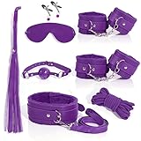 ZeeKoug 8-Teiliges Set Von Lila Leder Yoga Training ZubehöR, HilfsausrüStung FüR Home Training,...
