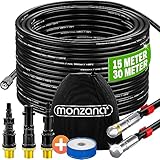 MONZANA® Rohrreinigungsschlauch Premium Set 30m 200bar inkl. 3 Adapter 2 Düsen mit Kärcher...