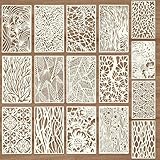 16 Stück Kunststoff Schablonen Set,abstrakte Schichtschablone wiederverwendbare geometrische...
