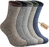 Annsuki 5 Paar Thermosocken Herren,Dicke Wintersocken Warme Socken,Wollsocken Thermo Socken Männer,...