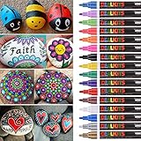 16 Farben Wasserfeste Stifte, Permanent Marker Paint Pen Schnelltrocknend Acrylstifte für Stein...