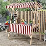 VOLDAX Marktstand Imbisswagen Marktstand-Display Aus Holz, Süßigkeiten/Eis-Verkaufsstand mit...