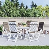 JUDYY Hochlehner-Auflagen 6 Stk. Taupe Oxford-Gewebe, Liegenauflage, Auflage Gartenliege, Sitzkissen...