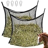 2 Pcs Heunetz für Pferde: 60 x 90cm Farming Heunetz, Heunetz Mesh, Pferdeheunetz mit 4...
