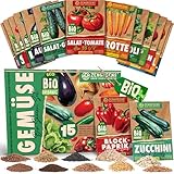 ZenGreens® - Bio Gemüsesamen Set - 15 Gemüse Samen für den einfachen Anbau im Garten, Balkon...
