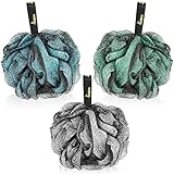 lampox - Badeschwamm [3er Pack] Duschschwamm, Peelinghandschuh, Badebürste, Peeling schwamm, Luffa...