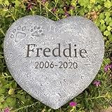 JHB Personalisierte Haustier Memorial Garden Stein für Katze Hund Tier, Herzform Haustier...