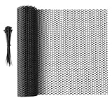 5 m × 40 cm Rollgitterzaun aus Kunststoff, Vielseitiger schwarzer Tiergitterzaun mit Netz,...