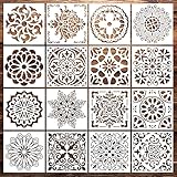 Ymapinc 16 Stück Mandala Schablonen Textilgestaltung Schablonen Set Wiederverwendbare Schablone...