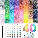 Zefy 40 Farben 3mm Jelly Strasssteine, 32000 Stück Glitzersteine Bedazzler Kit, Flatback...