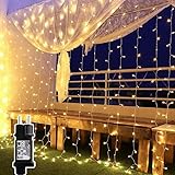 Lichtervorhang 6x3m 600 Leds, Led Lichterketten Vorhang Weihnachtsdeko Innen mit 8 Modi, IP44 für...