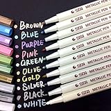 Metallic Marker Stifte Metallischen Marker: APOGO 10 Farben Metallic Stifte für Fotoalbum zum...