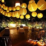 Qedertek Solar Lichterkette Lampion Außen 6 Meter 30 LED Laternen 2 Modi Wasserdicht Solar...