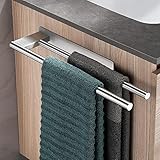 Dvocel Handtuchhalter ohne Bohren Doppelt 304 Edelstahl Handtuchstange Zweiarmig Selbstklebend...