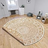 freundin Home Collection Lilja In- & Outdoor Wendeteppich - Rund, Flachgewebe, Boho-Design,...