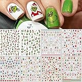 Nagelsticker Weihnachten, 9 Blatt Selbstklebend Nagelaufkleber Nail Art Sticker Dekoration...