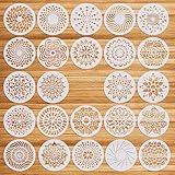 OOTSR 24 Stk Mandala-Schablonen Set, 12.7CM Zeichnung Malschablonen DIY Schablonen, Kunststoff...