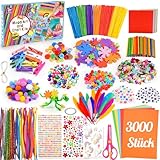 Gralal 3000+ Bastelset für Kinder ab 3-12 Jahre, DIY Geschenk für Kinder 3-10 Jahre, Bastelbox...