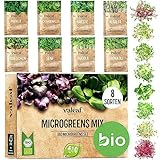 valeaf BIO Microgreens Set I 8 Sorten Sprossen Samen Pflanzset mit Keimsprossen und Microgreens...