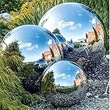 Edelstahl Blickball, 6 Stück Nahtlose Blicke Globus Spiegel polierte Hohlkugel Reflektierende...