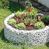 bellissa - Gabionen-Hochbeet rund Durchmesser 92cm außen 72cm innen, Höhe 40cm - Feinmaschige...
