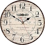 Toudorp 30 cmWanduhr Leicht zu Lesen Arabische Ziffern Hölzerne Non-Ticking Batteriebetrieb Retro...