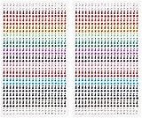 Naler 1800 Stück Glitzersteine Selbstklebend 2 Blätter Bunt Strasssteine Selbstklebend...