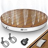 tillvex® Gartendusche Outdoor bis 4 m Fontänenhöhe | Bodendusche rund mit Fußrad | Außendusche...