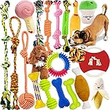 Hundespielzeug,MAISITOO 19 Pcs Seil Ball robuste Zähne Kauen langlebig Spielzeug Zahntraining Set...