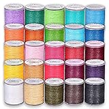 Gewachste Baumwollschnur 25 Farben Makramee Garn 1mm, Schmuckband Wachsschnur Macrame Garn 1mm...
