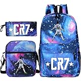 CR7 Rucksack, 3 Stück, leichter Schulrucksack, einfacher Stil, für Jungen und Mädchen,...