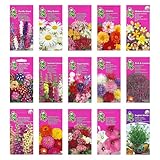 Nojus Blumen Samen Set - Blumensamen 15 Packungen - Garten Blumen Saatgut - Bunte Pflanzensamen -...