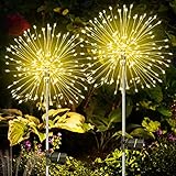Gartendeko für Draußen Solarleuchten Garten für Außen, 2 Stück 120 LED Gartenbeleuchtung Solar,...