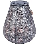 Dehner Solar-Laterne Scala, Ø 20 cm, Höhe 25 cm, Metall/Kunststoff, Lichtfarbe warmweiß,...
