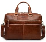 Marc Peter Laptoptasche Dallas I Leder Umhängetasche für 15.6 zoll Laptop I Aktentasche für...