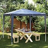 Gecheer Partyzelt 2,5x2,5 m Blau, Festzelt Familienzelt Party-Pavillon für Familienfeier...
