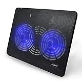 Ewent EW1256 Laptop Kühler 12-17 Zoll, 2 Ruhige Lüfter mit blau LEDs, Cooling Pad, Notebook Cooler...